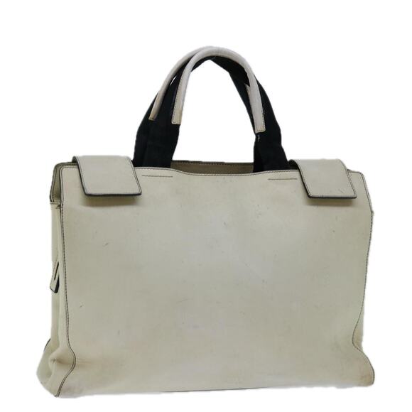 PRADA Hand Bag Leather White - Picture 1 of 9